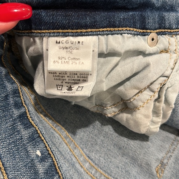 McGuire Anthropologie Skinny Distressed 15e Light Wash Blue Jeans Women's Sz 28 - Picture 6 of 7